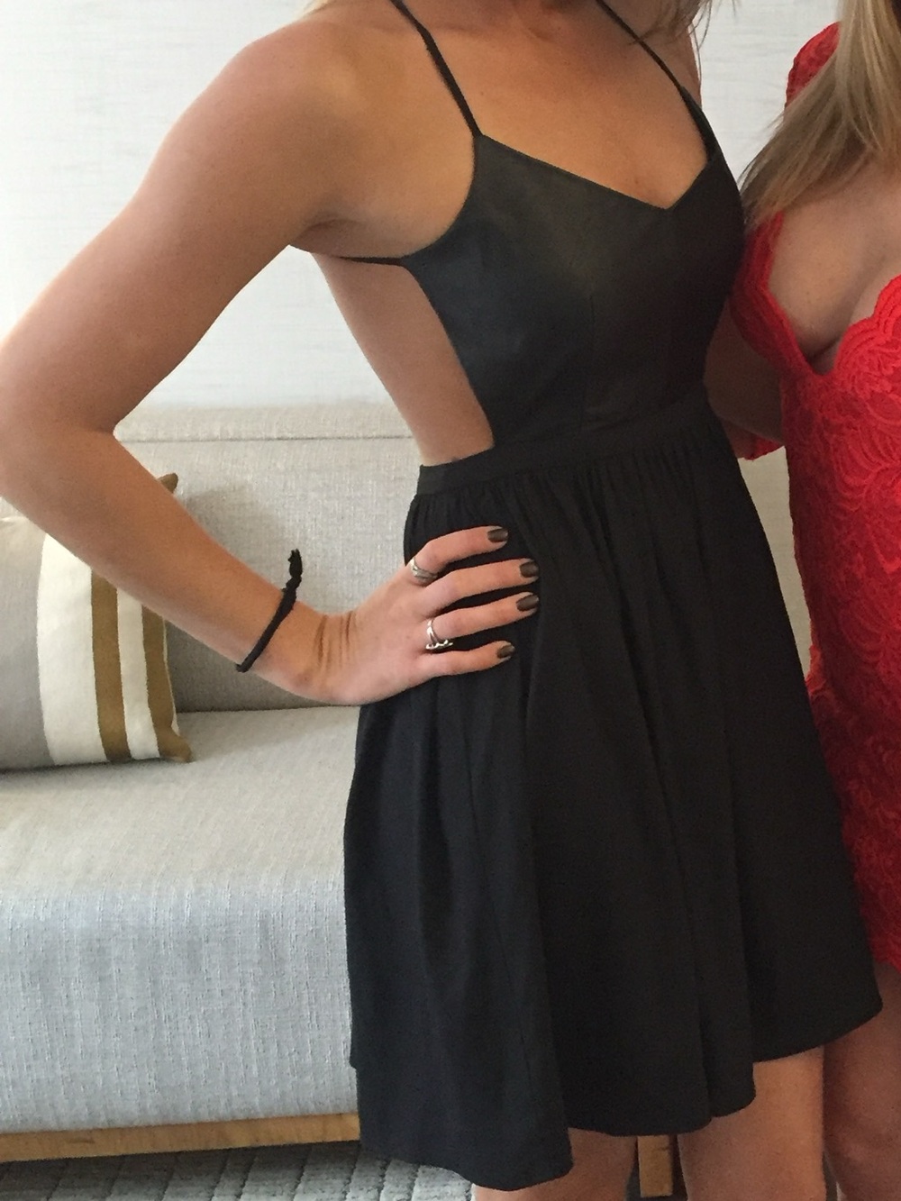 Blaque Label Black Spaghetti-Strap Mini Dress